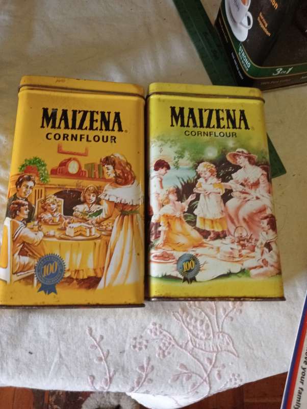 2 VINTAGE MAIZENA TINS