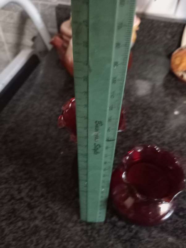 2 VINTAGE RUBY RED VASES