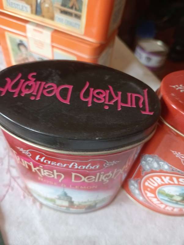 2VINTAGE TURKISH DELIGHT TINS