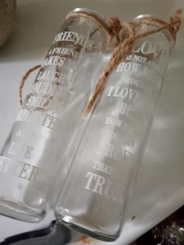 2 VINTAGE HANGING GLASSES