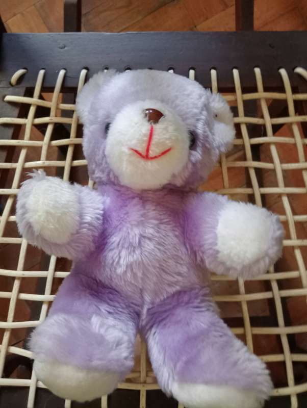VINTAGE 30CM PURPLE STUFFED BEARLIKE NEW