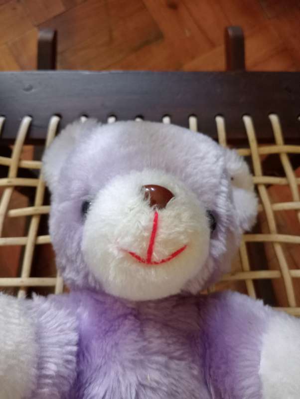 VINTAGE 30CM PURPLE STUFFED BEARLIKE NEW