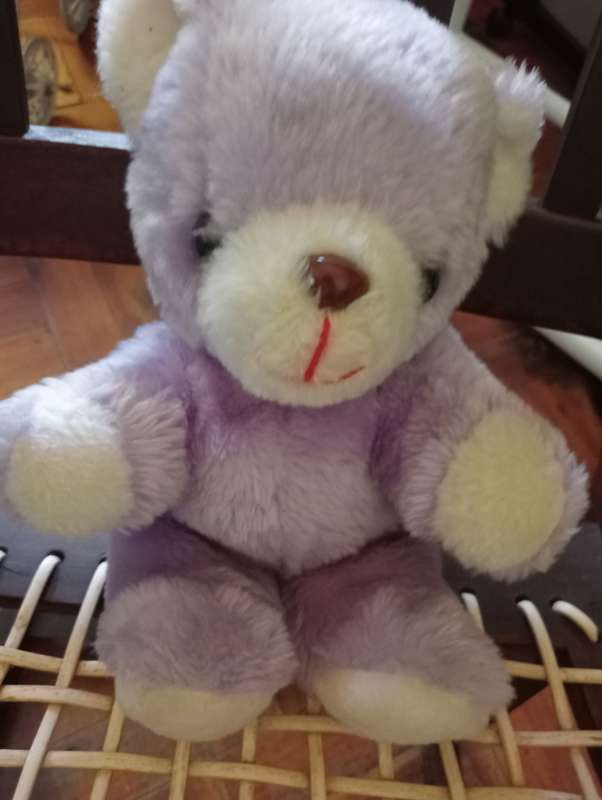 VINTAGE 30CM PURPLE STUFFED BEARLIKE NEW
