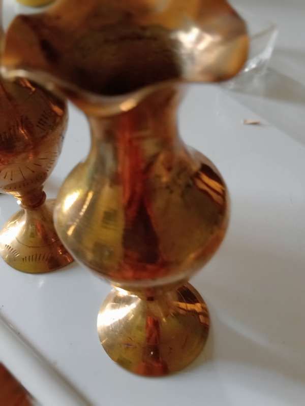 3 11CM BRASS VASES