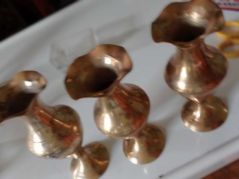 3 11CM BRASS VASES