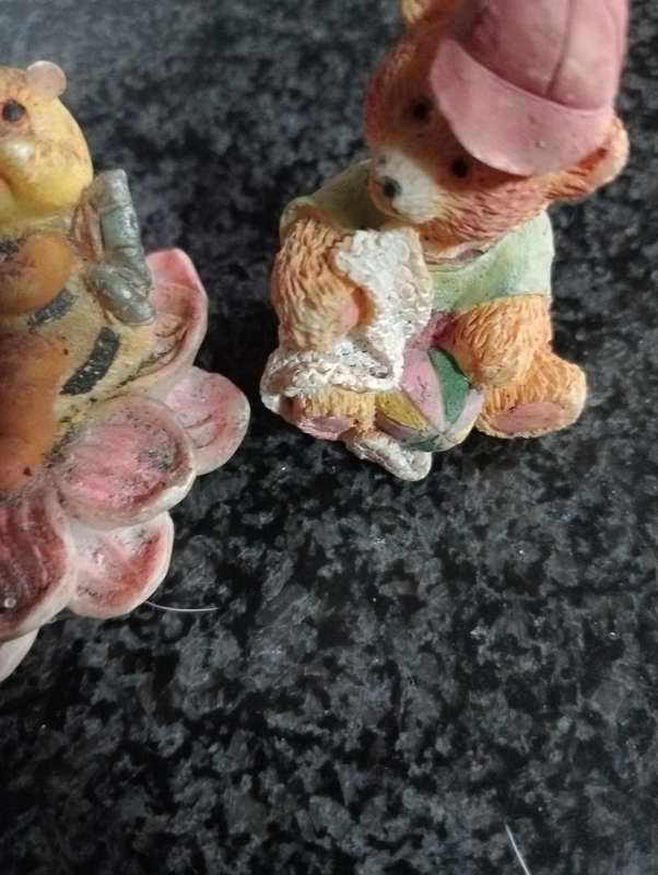 3 VINTAGE SMALL BEAR ORNAMENTS