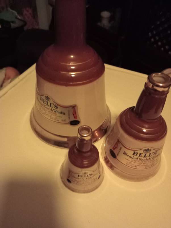 3 VINTAGE WADE BELLS DECANTERS