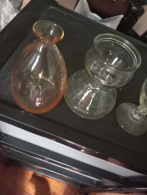 3 VINTAGE GLASS HOLDERS