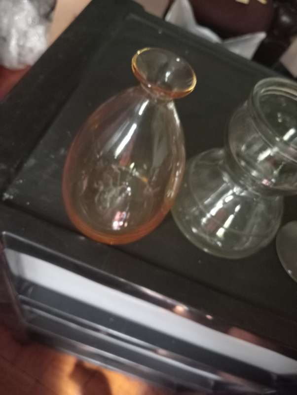 3 VINTAGE GLASS HOLDERS