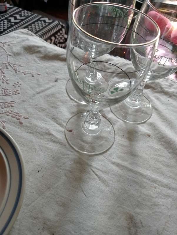 3 VINTAGE IRISH COFFE GLASSES