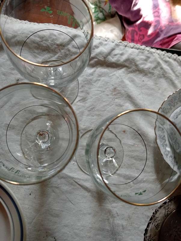 3 VINTAGE IRISH COFFE GLASSES