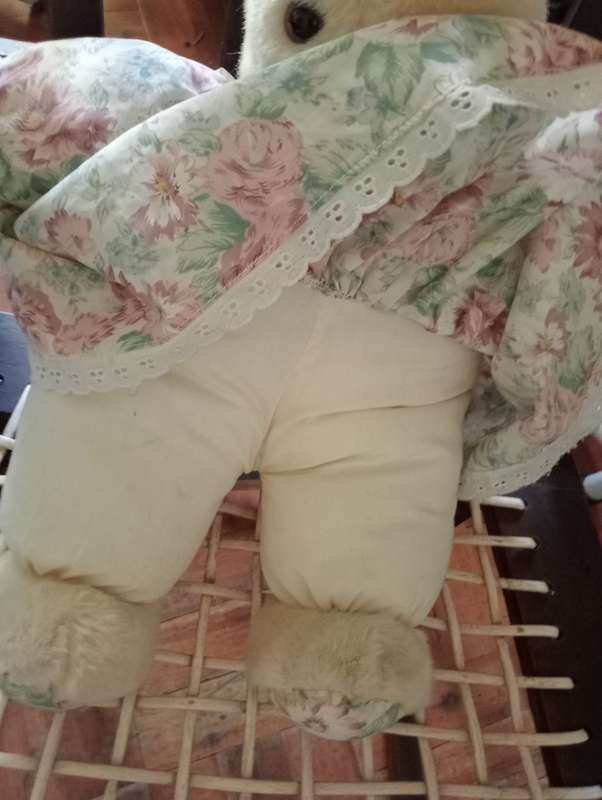2 VINTAGE 45CM STUFFED RABBITS