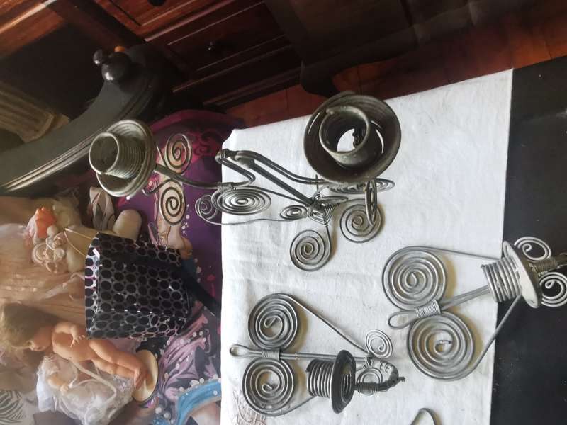 4 VINTAGE IRON CHANDELIERS