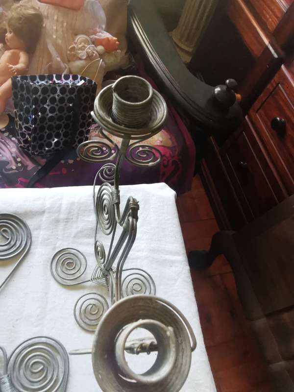 4 VINTAGE IRON CHANDELIERS