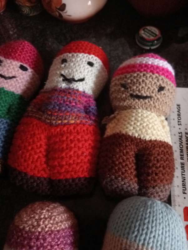 5 VINTAGE HANDMADE DOLLS