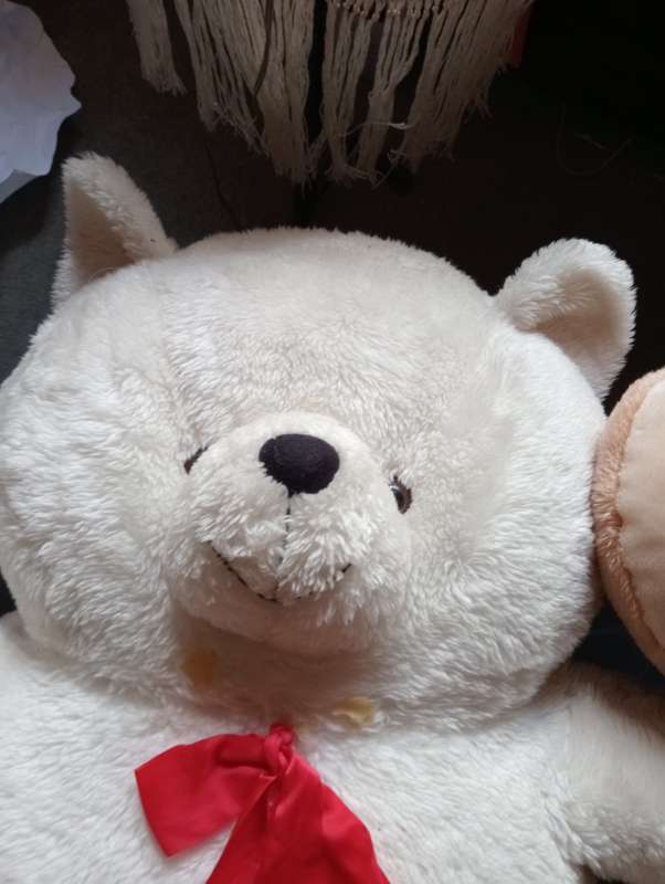 VINTAGE 65CM  STUFFED WHITE BEAR