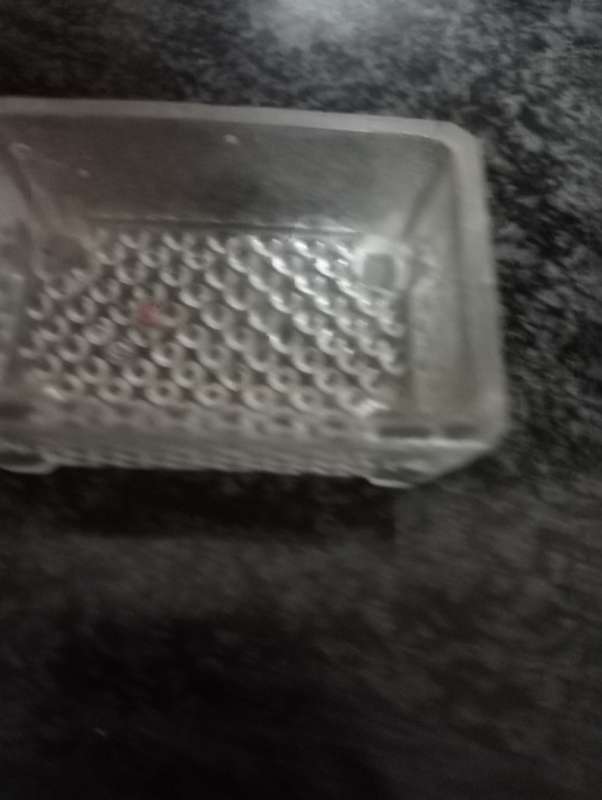 VINTAGE SMALL THICK GLASS  BUCKET WITH FEET
