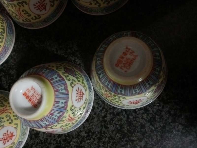 6 ANTIQUE CHINESE 70 S FAMILY ROSE TEACUP SET