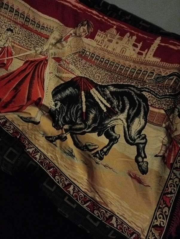 Antique Spanish carpet wall hanging