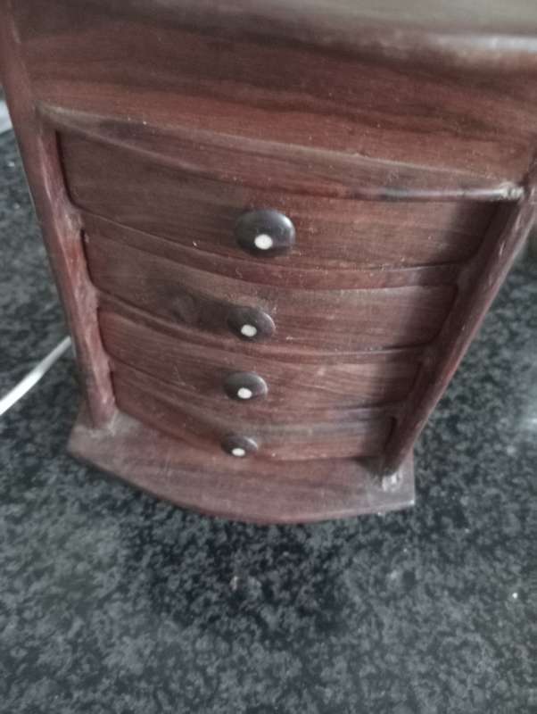 ANTIQUE BOW FONTED JEWELRY BOX