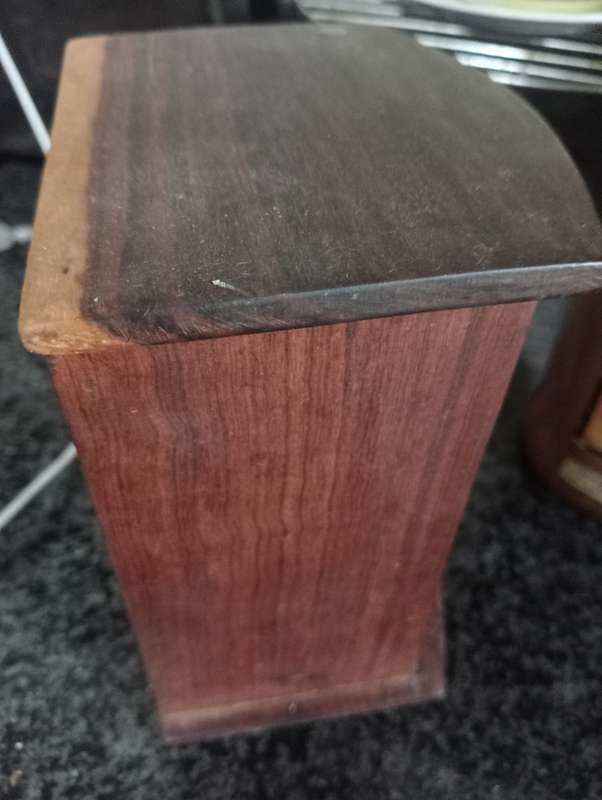 ANTIQUE BOW FONTED JEWELRY BOX
