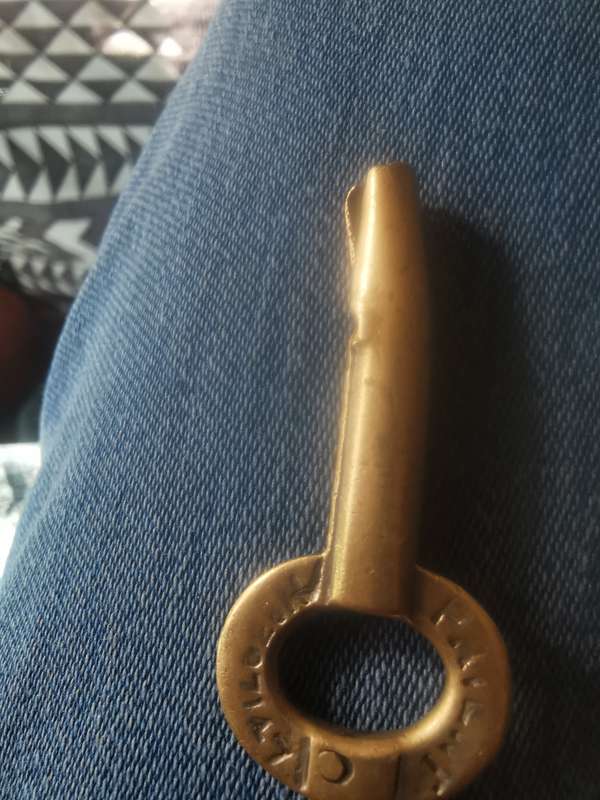 RARE ANTIQUE BRASS PATENT KEY