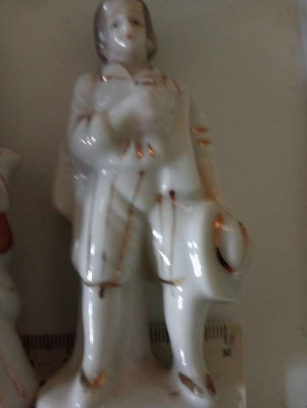 ANTIQUE PORCEALAIN SALT AND PEPPER SET