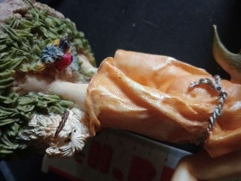 ANTIQUE PORCELAIN GIRL ORNAMENT WITH FISH
