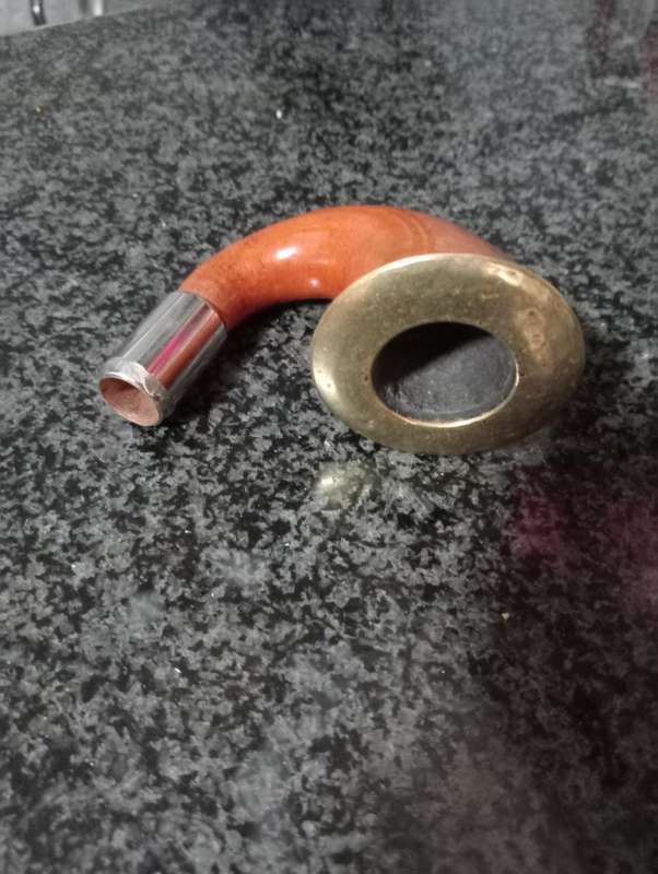 Antique pipe with brass around  without stem