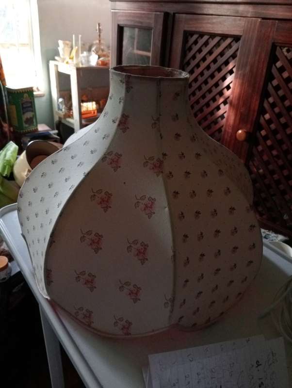 BIG VINTAGE FLORAL LAMP SHADE