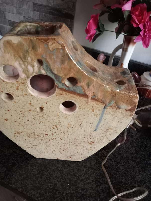 VINTAGE TALL POTTERY VASE