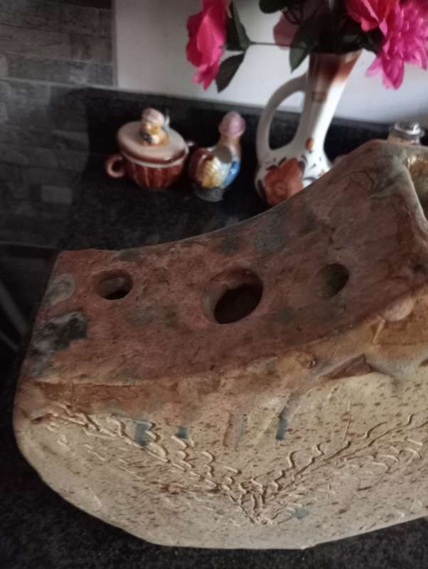 VINTAGE TALL POTTERY VASE