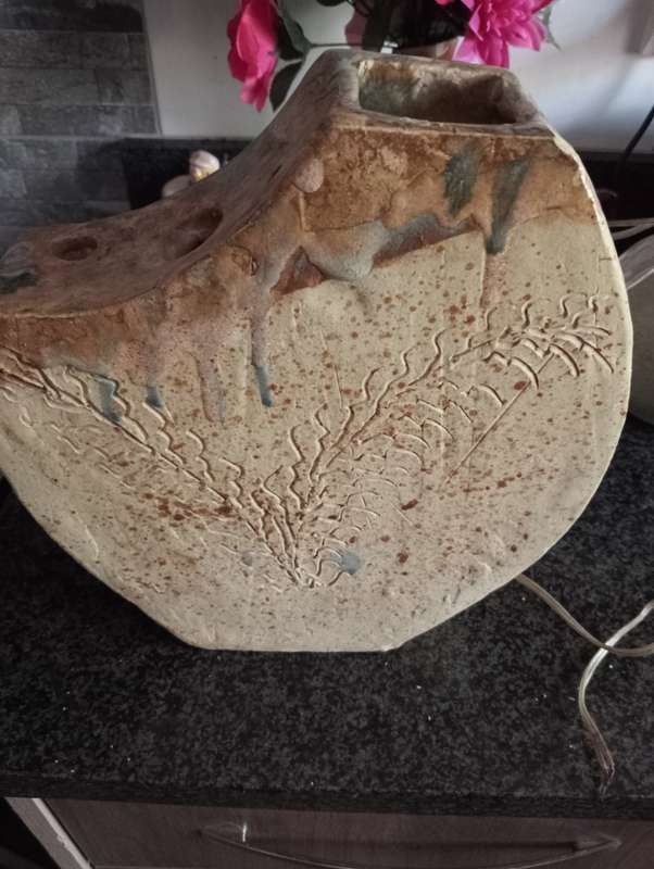 VINTAGE TALL POTTERY VASE