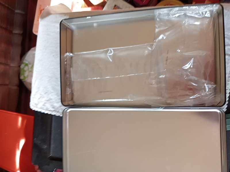 VINTAGE BLACK BISCUIT TIN