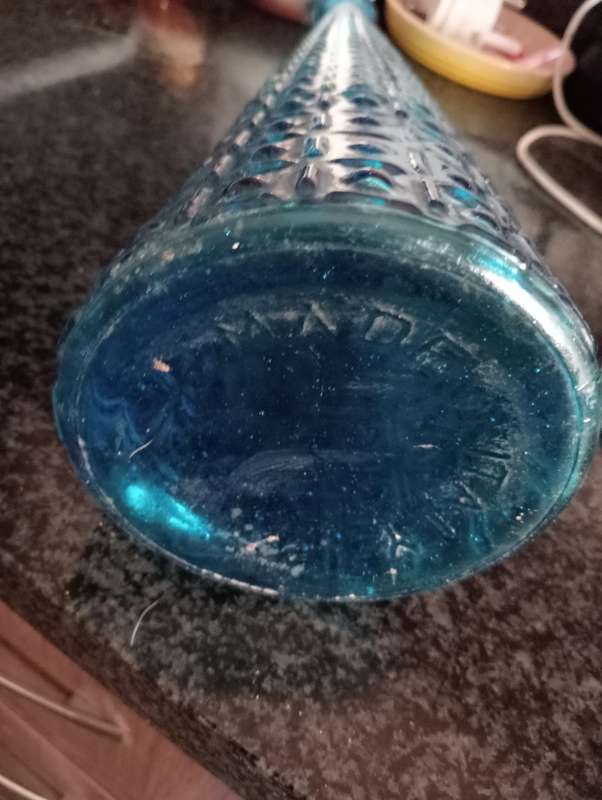 VINTAGE BLUE EMPOLI DECANTER MADE IN ITALY
