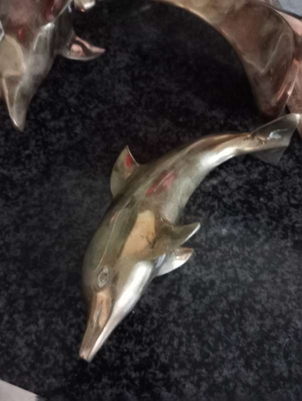 2 VINTAGE DOLPHINS MOTHER + CHILD