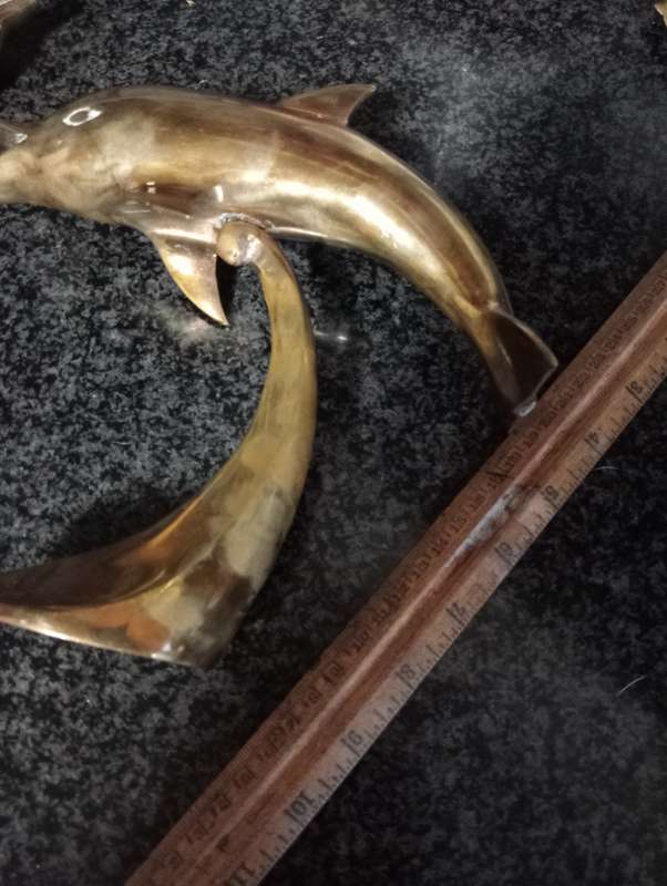 2 VINTAGE DOLPHINS MOTHER + CHILD