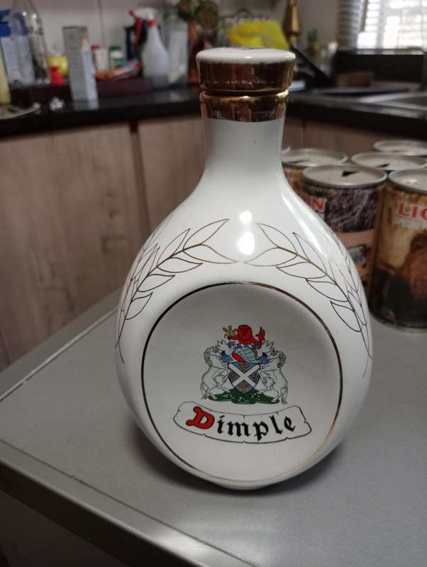 VINTAGE COLLECTABLE DIMPLES PORCELAIN BOTTLE EMPTY