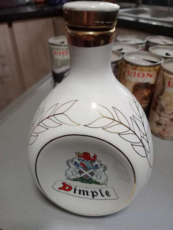VINTAGE COLLECTABLE DIMPLES PORCELAIN BOTTLE EMPTY