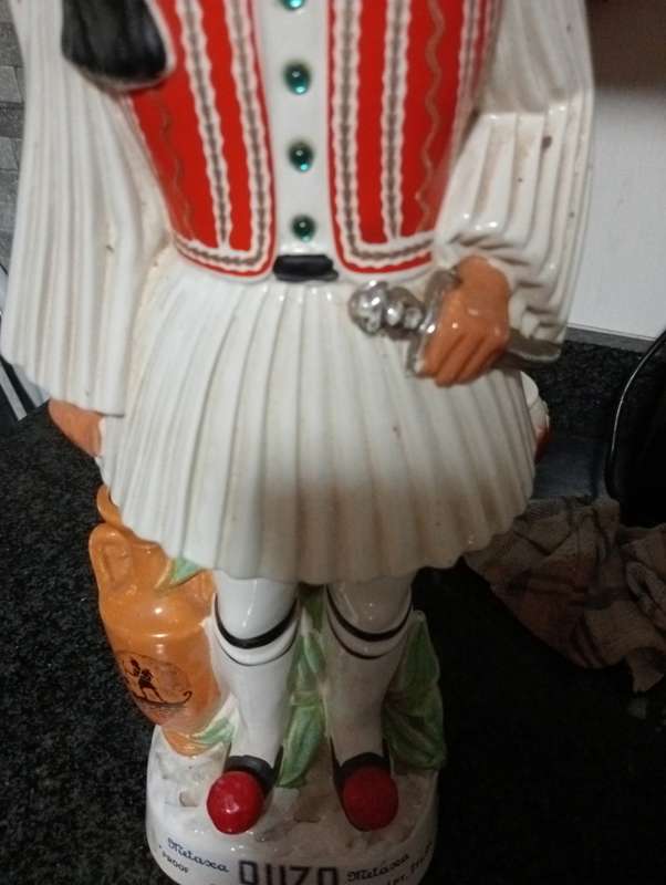 VINTAGE 1960S DUZO METAXA GREEK  PORCELAIN DECANTER