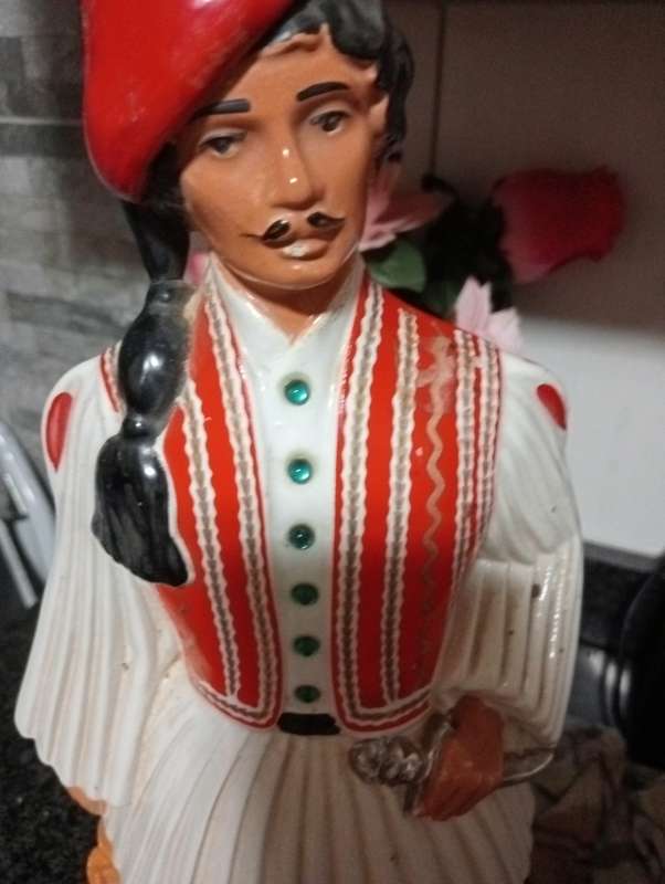 VINTAGE 1960S DUZO METAXA GREEK  PORCELAIN DECANTER