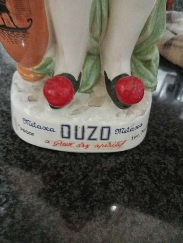 VINTAGE 1960S DUZO METAXA GREEK  PORCELAIN DECANTER