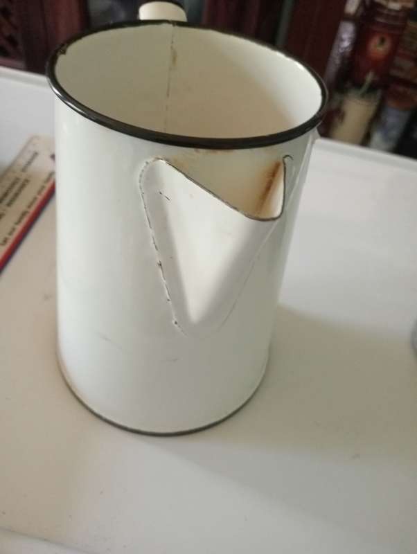 VINTAGE ENAMEL MILK JUG