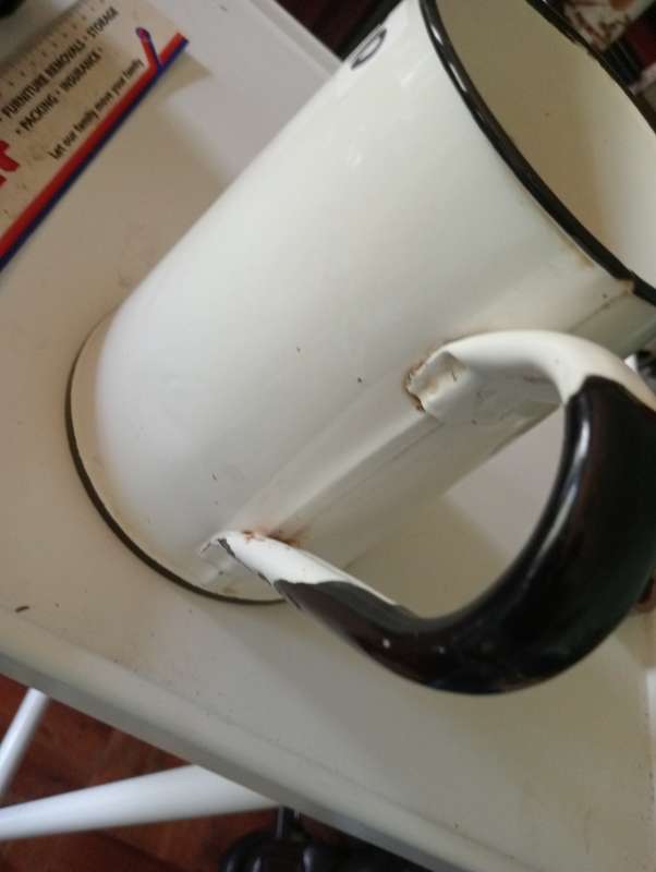 VINTAGE ENAMEL MILK JUG