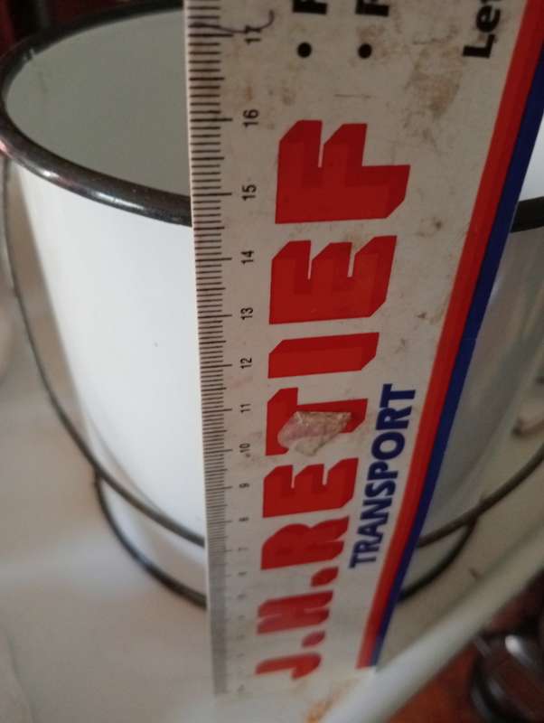 VINTAGE ENAMEL POT WITH LID AND HANDLE