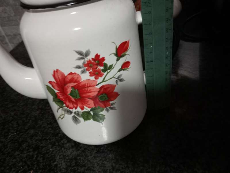 VINTAGE ENAMEL TEAPOT