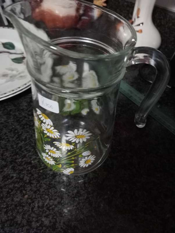VINTAGE FLOWER MOTIF WATER JUG