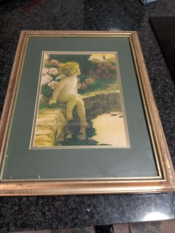 VINTAGE FRAMED PRINT WITH GLASS 2