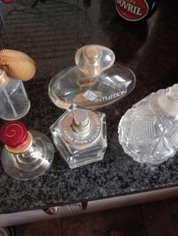 LOT OF 5 EMPTY PERFUME BOTTLES