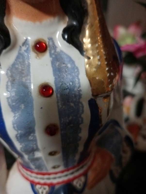 ANTIQUE ULTRA RARE VEILED PORCELAIN WOMAN DECANTER HAND PAINTED